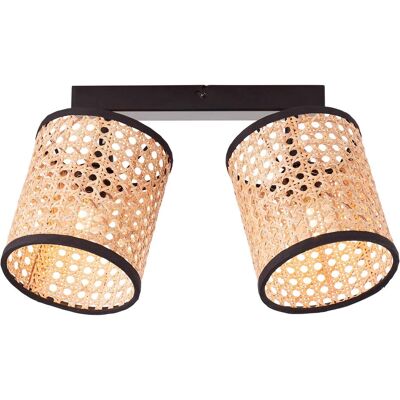 Brilliant Wiley Barre Lumière 2têtes Bois Noir - Lampe - Publicité Brilliant Wiley Barre Lumière 2têtes Bois Noir - Lampe - Publicité