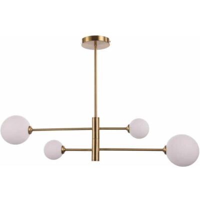 Light Prestige Dorado LP-002/4P Plafonnier - Blanc et Or - Publicité Light Prestige Dorado LP-002/4P Plafonnier - Blanc et Or - Publicité