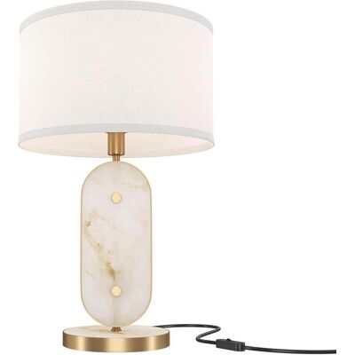 Lampe de table Marmo Maytoni - Moderne Or & Tissu Blanc - Publicité Lampe de table Marmo Maytoni - Moderne Or & Tissu Blanc - Publicité