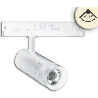 Projecteur rail ISOLED 24W, focalisable 20°-55°, Blanc - Lampe - Publicité Projecteur rail ISOLED 24W, focalisable 20°-55°, Blanc - Lampe - Publicité