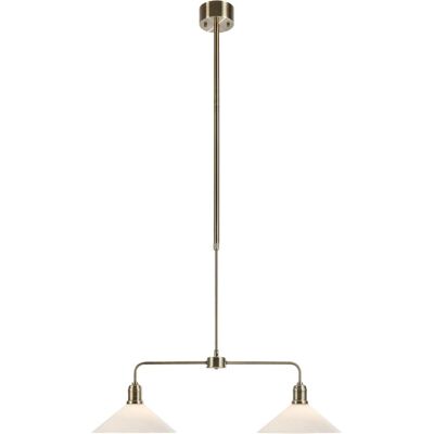 Markslöjd, Suspension, VELA Pendant 2L Antique Brass/ White (E27) - Publicité Markslöjd, Suspension, VELA Pendant 2L Antique Brass/ White (E27) - Publicité