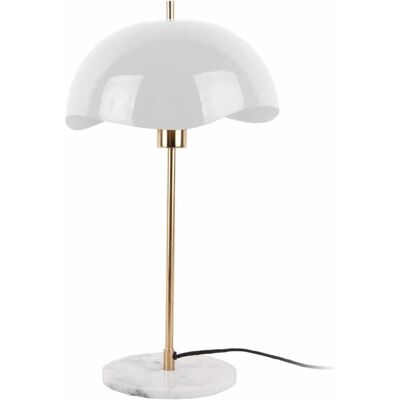 Leitmotiv Waved Dome - Lampe à poser en métal et marbre - Blanc - Style vintage - Publicité Leitmotiv Waved Dome - Lampe à poser en métal et marbre - Blanc - Style vintage - Publicité