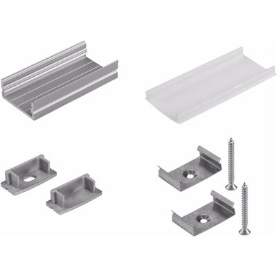 EuroLite Bande LED, Kit de montage profilé en U 20mm pour LED Strip (Blanc, 200 cm, Intérieur) - Publicité EuroLite Bande LED, Kit de montage profilé en U 20mm pour LED Strip (Blanc, 200 cm, Intérieur) - Publicité