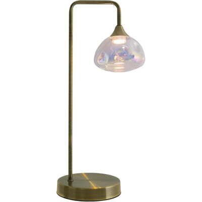 Lampe de Table NAEVE Varna en Laiton - Verre Iridescent - 45cm - Publicité Lampe de Table NAEVE Varna en Laiton - Verre Iridescent - 45cm - Publicité