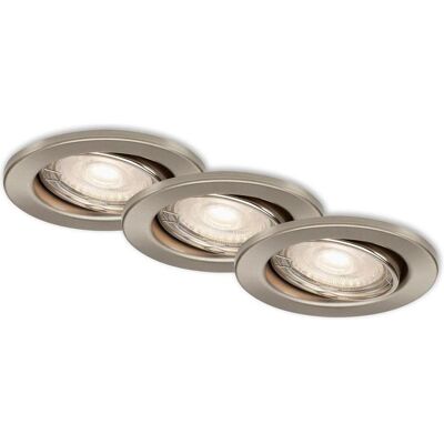 BRILONER Lampe encastrée LED - Ø 8,6 cm, 5 W, Nickel mat - Publicité BRILONER Lampe encastrée LED - Ø 8,6 cm, 5 W, Nickel mat - Publicité