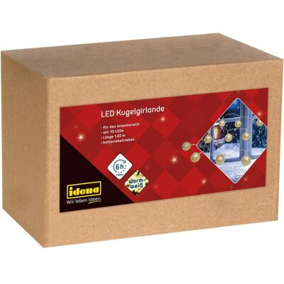 IDENA Guirlande Lumineuse - 10 LED Boules de Noël Dorées - 1,65m - Publicité IDENA Guirlande Lumineuse - 10 LED Boules de Noël Dorées - 1,65m - Publicité