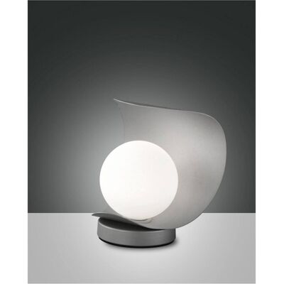 Lampe de table LED argent Fabas Luce Adria - Design moderne - Publicité Lampe de table LED argent Fabas Luce Adria - Design moderne - Publicité