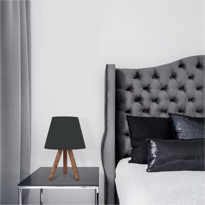 Lampe de table en bois Opviq avec abat-jour en tissu - Lampe de table - Publicité Lampe de table en bois Opviq avec abat-jour en tissu - Lampe de table - Publicité