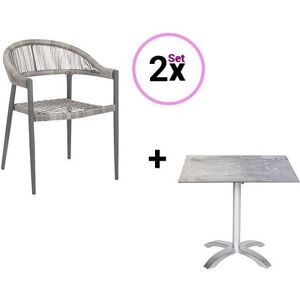 Acamp, Table de jardin + table de balcon, Alfredo (80 x 80 x 76 cm) - Publicité Acamp, Table de jardin + table de balcon, Alfredo (80 x 80 x 76 cm) - Publicité