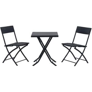 Extralink, Table de jardin + table de balcon, Black Forest Kleines Gartenmöbel-Set Zwei Stühle + Tisch Schwarz L-0201p - Publicité Extralink, Table de jardin + table de balcon, Black Forest Kleines Gartenmöbel-Set Zwei Stühle + Tisch Schwarz L-0201p - Publicité