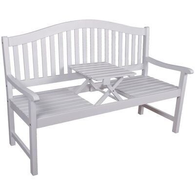Banquette de Jardin Singapur de Garden Pleasure en Blanc avec Table Pliable - Publicité Banquette de Jardin Singapur de Garden Pleasure en Blanc avec Table Pliable - Publicité