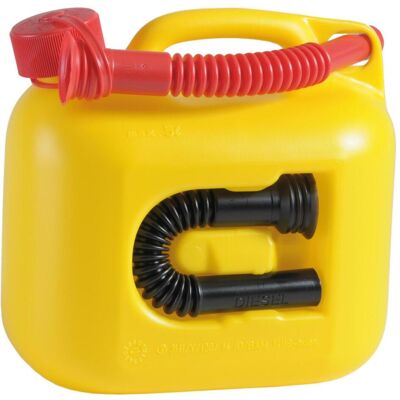 Hünersdorff, Equipement de garage, Bidon de carburant PREMIUM (UN) 5 L jaune homologation UN HDPE rouge accessoires - Publicité Hünersdorff, Equipement de garage, Bidon de carburant PREMIUM (UN) 5 L jaune homologation UN HDPE rouge accessoires - Publicité
