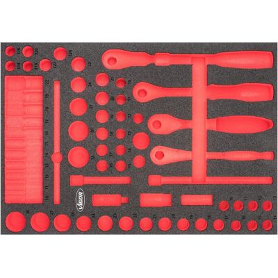 Vigor, Rangement d’outils : accessoires, Insert en mousse souple, vide V6822-L - Publicité Vigor, Rangement d’outils : accessoires, Insert en mousse souple, vide V6822-L - Publicité