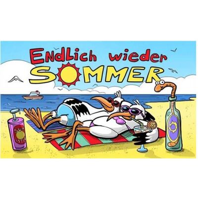 trends4cents, Drapeau, Drapeau ENDLICH WIER SOMMER 90 x 150 cm avec 2 oeillets en laiton (90 x 150 cm) - Publicité trends4cents, Drapeau, Drapeau ENDLICH WIER SOMMER 90 x 150 cm avec 2 oeillets en laiton (90 x 150 cm) - Publicité