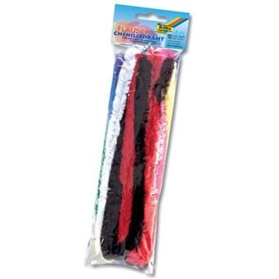Folia en fil métallique chenille, 20mm x 500mm, couleurs - Lot de 6 - Publicité Folia en fil métallique chenille, 20mm x 500mm, couleurs - Lot de 6 - Publicité