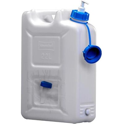 Hünersdorff, Equipement de garage, Wasserkanister 22 l HDPE mit Ablasshahn + Pumpspender H495x165xT350mm - Publicité Hünersdorff, Equipement de garage, Wasserkanister 22 l HDPE mit Ablasshahn + Pumpspender H495x165xT350mm - Publicité