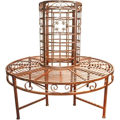 Garden Pleasure - Banc de jardin en métal - Brun - 121 cm - Publicité Garden Pleasure - Banc de jardin en métal - Brun - 121 cm - Publicité