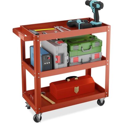 Relaxdays - Carro Herramientas 3 Baldas - Rouge - Tool cart - Publicité Relaxdays - Carro Herramientas 3 Baldas - Rouge - Tool cart - Publicité