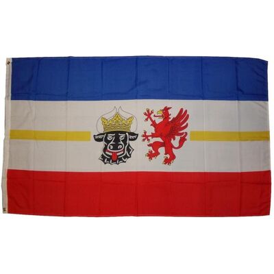 trends4cents, Drapeau, Drapeau Mecklenburg-Vorpommern 90 x 150 cm Drapeau avec 2 oeillets 100g/m² poids du tissu Hiss (90 x 150 cm) - Publicité trends4cents, Drapeau, Drapeau Mecklenburg-Vorpommern 90 x 150 cm Drapeau avec 2 oeillets 100g/m² poids du tissu Hiss (90 x 150 cm) - Publicité