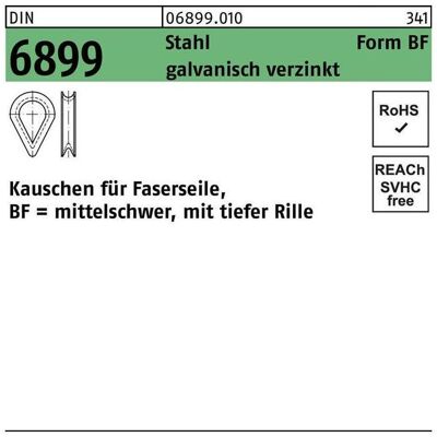Sonstige Seilkausche DIN 6899 Acier - Poids Moyen - Gorge Profonde - 13mm Œil - 21mm Hauteur - 0,8kg - Seilkausche - Publicité Sonstige Seilkausche DIN 6899 Acier - Poids Moyen - Gorge Profonde - 13mm Œil - 21mm Hauteur - 0,8kg - Seilkausche - Publicité