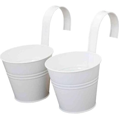 SIENA GARDEN Pot de fleurs blanc 16cm - Acier durable extérieur - Publicité SIENA GARDEN Pot de fleurs blanc 16cm - Acier durable extérieur - Publicité
