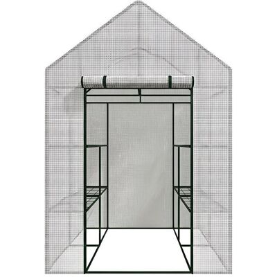Awtools, Abri de jardin + armoire de jardin, SZKLARNIA OGRODOWA BIAŁA 143x143x195cm - Publicité Awtools, Abri de jardin + armoire de jardin, SZKLARNIA OGRODOWA BIAŁA 143x143x195cm - Publicité