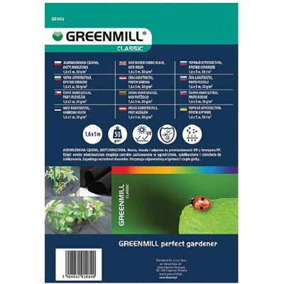 Greenmill - 1,6 x 5m 50g/m2 - Noir - Fleece agricole - Publicité Greenmill - 1,6 x 5m 50g/m2 - Noir - Fleece agricole - Publicité
