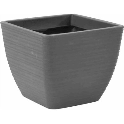 Siena Garden - Pot de fleurs - Rectangulaire, 27x27x23 cm, Plastique, Gris - Pot de fleurs - Publicité Siena Garden - Pot de fleurs - Rectangulaire, 27x27x23 cm, Plastique, Gris - Pot de fleurs - Publicité