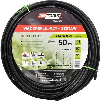 Awtools, Tuyau d'arrosage, Tropfschlauch Set (50 m, 16 mm) - Publicité Awtools, Tuyau d'arrosage, Tropfschlauch Set (50 m, 16 mm) - Publicité