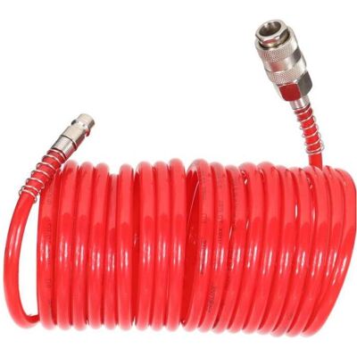 Proline, Tuyau d'arrosage, Tuyau spiralé en PU, 15 m, 5 x 8 mm, 10 bar, -raccords rapides (15 m, 8 mm) - Publicité Proline, Tuyau d'arrosage, Tuyau spiralé en PU, 15 m, 5 x 8 mm, 10 bar, -raccords rapides (15 m, 8 mm) - Publicité