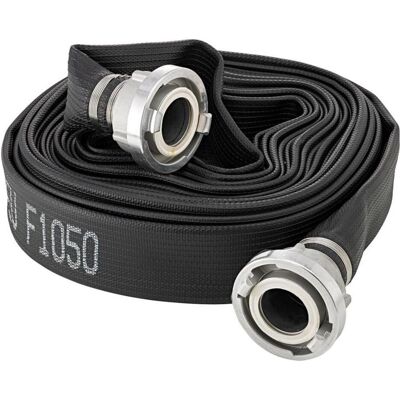Magni, Tuyau d'arrosage, Tuyau plat polyvalent caoutchouté, noir, C/52 mm, raccords STORZ, 15 m, FORTIS (15 m) - Publicité Magni, Tuyau d'arrosage, Tuyau plat polyvalent caoutchouté, noir, C/52 mm, raccords STORZ, 15 m, FORTIS (15 m) - Publicité