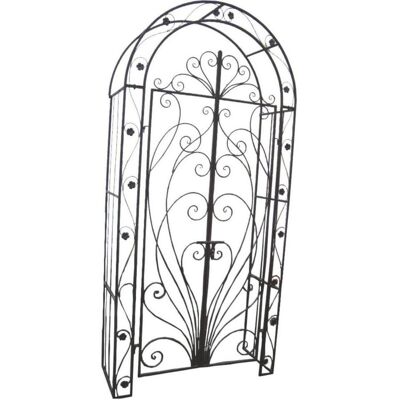GARDEN PLEASURE Arche de jardin noir avec porte - Arche de jardin - Publicité GARDEN PLEASURE Arche de jardin noir avec porte - Arche de jardin - Publicité
