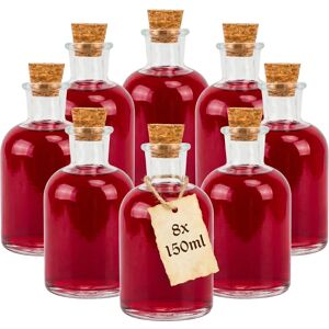 Relaxdays Lot de 8 flacons en verre, Bocal de conservation, Transparent, Marron - Publicité Relaxdays Lot de 8 flacons en verre, Bocal de conservation, Transparent, Marron - Publicité