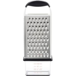 OXO Râpe à 4 faces avec récipient de collecte, Râpe, Argent - Publicité OXO Râpe à 4 faces avec récipient de collecte, Râpe, Argent - Publicité