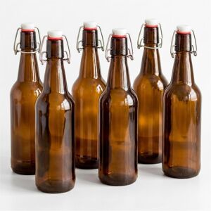 Relaxdays 6 flacons, Bocal de conservation, Transparent, Marron - Publicité Relaxdays 6 flacons, Bocal de conservation, Transparent, Marron - Publicité
