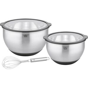 GSW Bol de cuisine PRIMO 3 pièces 24 cm + 20 cm + fouet gratuit, Saladier + bol, Gris - Publicité GSW Bol de cuisine PRIMO 3 pièces 24 cm + 20 cm + fouet gratuit, Saladier + bol, Gris - Publicité