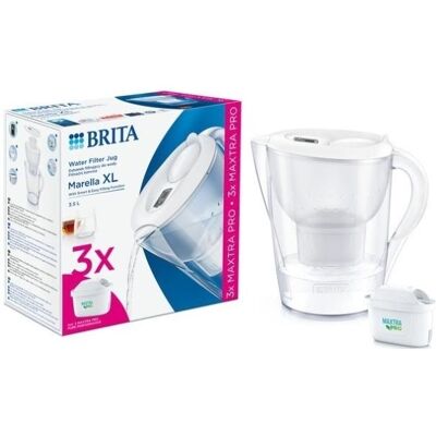 Carafe filtrante Brita Marella XL - 3,5L, Indicateur Numérique, 3 Filtres - Publicité Carafe filtrante Brita Marella XL - 3,5L, Indicateur Numérique, 3 Filtres - Publicité