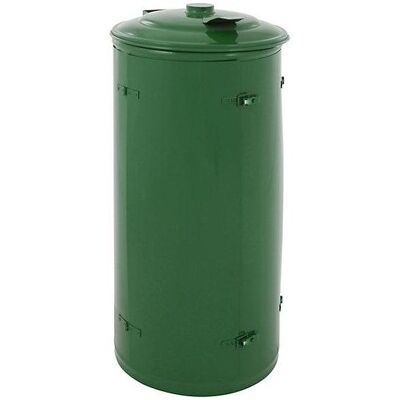 Conteneur à déchets en acier 120L Vert - Collecteur de déchets - Publicité Conteneur à déchets en acier 120L Vert - Collecteur de déchets - Publicité