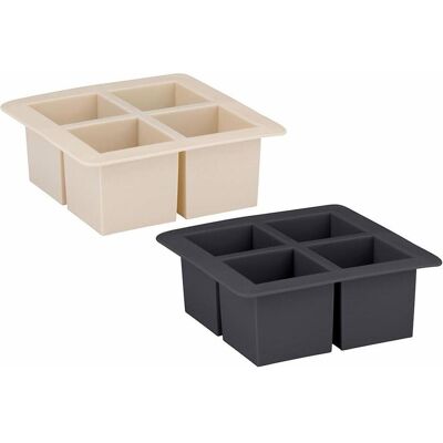 alpina Plateau Ice Cube 4 Ice Square Cub, Bacs à glaçons + moules à glace, Noir, Beige - Publicité alpina Plateau Ice Cube 4 Ice Square Cub, Bacs à glaçons + moules à glace, Noir, Beige - Publicité