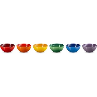 Le Creuset Set 6 snack bowls rainbow, Lunch box, Multicolore - Publicité Le Creuset Set 6 snack bowls rainbow, Lunch box, Multicolore - Publicité