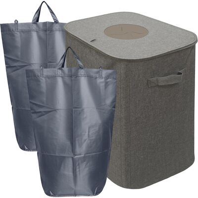 Relaxdays - 4052025849016 - Gris - 100 L - Trash can - Publicité Relaxdays - 4052025849016 - Gris - 100 L - Trash can - Publicité
