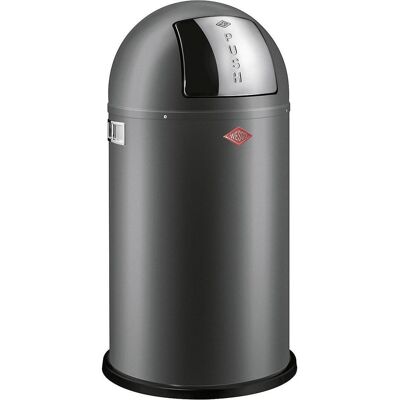 Poubelle Wesco Pushboy 50L gris mat - Publicité Poubelle Wesco Pushboy 50L gris mat - Publicité