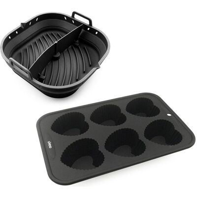 Livoo Set 2 moules en silicone, Moule à gâteau, Noir - Publicité Livoo Set 2 moules en silicone, Moule à gâteau, Noir - Publicité