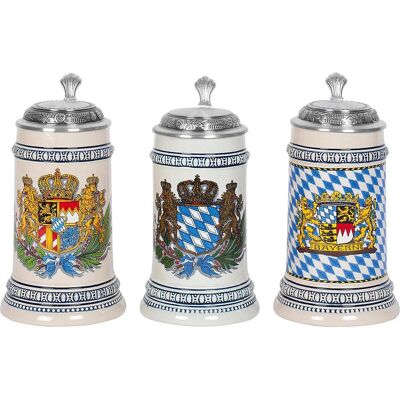 Mug de Bière DOMEX Euler Blason de Bavière avec Couvercle en Zinc 0,5L - Mug de Bière - Publicité Mug de Bière DOMEX Euler Blason de Bavière avec Couvercle en Zinc 0,5L - Mug de Bière - Publicité