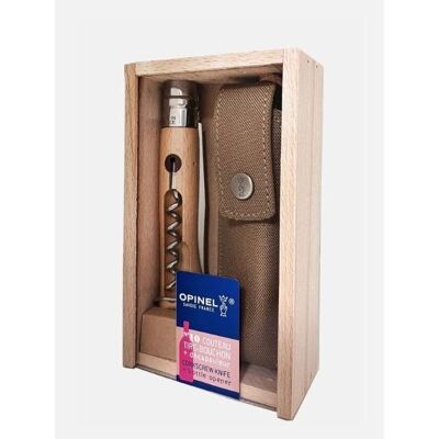 Opinel No 10 avec tire-bouchon / décapsuleur dans une boîte en bois, Ouvre-bouteille, Beige - Publicité Opinel No 10 avec tire-bouchon / décapsuleur dans une boîte en bois, Ouvre-bouteille, Beige - Publicité