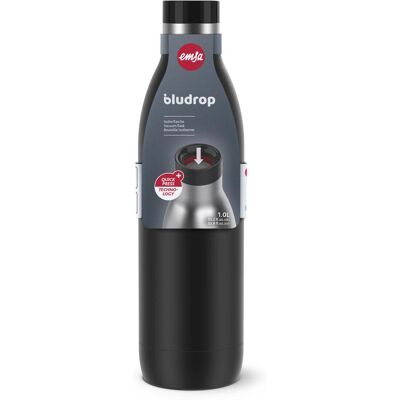 Emsa Bludrop Bouteille Isolante - Acier inoxydable, 1L, Noir - Publicité Emsa Bludrop Bouteille Isolante - Acier inoxydable, 1L, Noir - Publicité