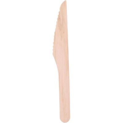 Edco, Vaisselle de pique-nique, Couteau jetable bois 16cm, 50p. (50x) - Publicité Edco, Vaisselle de pique-nique, Couteau jetable bois 16cm, 50p. (50x) - Publicité