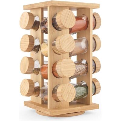 Étagère à épices en bambou Salter BW12777EU7 - Étagère tournante, 16 pots inclus et couvercles à vis - Publicité Étagère à épices en bambou Salter BW12777EU7 - Étagère tournante, 16 pots inclus et couvercles à vis - Publicité