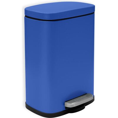 Poubelle à pédale Spirella Akira - Rectangulaire, Bleu - Publicité Poubelle à pédale Spirella Akira - Rectangulaire, Bleu - Publicité