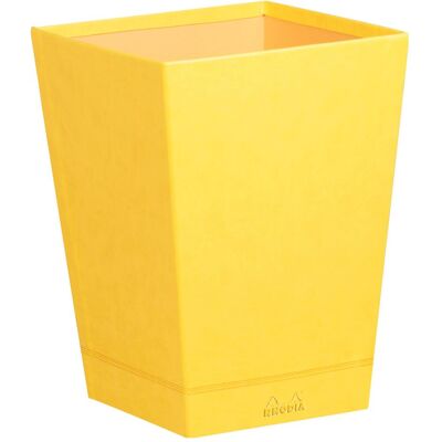 Corbeille à papier Rhodiarama - Simili cuir italien 27x27x32 cm - Jonquille - Publicité Corbeille à papier Rhodiarama - Simili cuir italien 27x27x32 cm - Jonquille - Publicité